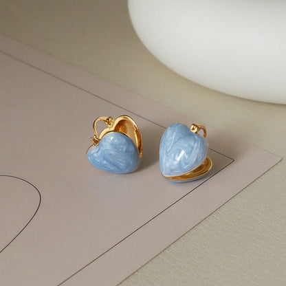 Elegant White Teardrop Earrings | Love-Inspired Dangle Design-Heart Cream-Nora Luxe