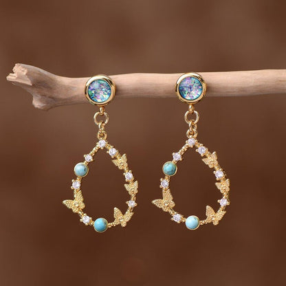 Sparkling Oval Freshwater Drop Earrings - Pexav