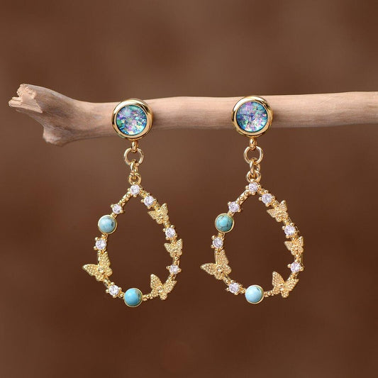 Sparkling Oval Freshwater Drop Earrings - Pexav