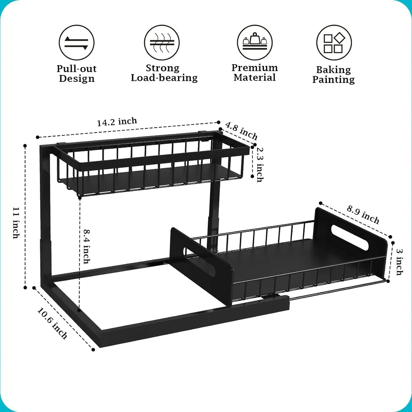 Double Layer Roll Out Kitchen Sink Storage