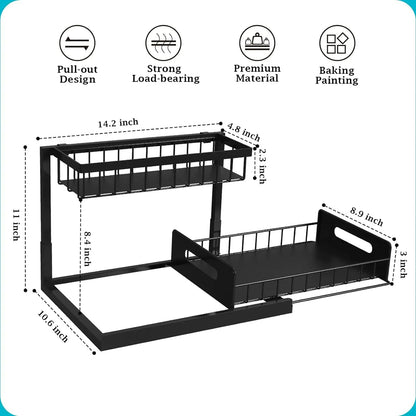 Double Layer Roll Out Kitchen Sink Storage
