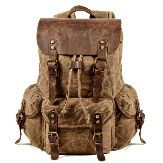 Tough Water-Resistant Leather Backpack - Pexav