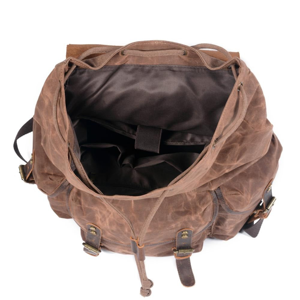 Tough Water-Resistant Leather Backpack