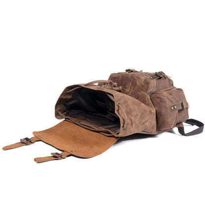Tough Water-Resistant Leather Backpack