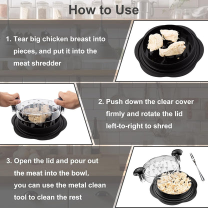 Ergonomic Chicken Shredder Tool - ErgoShredder-Black-Nora Luxe