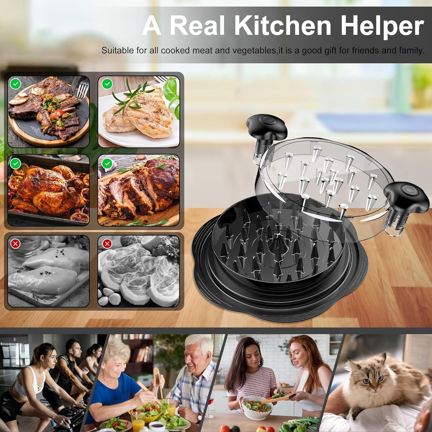 Ergonomic Chicken Shredder Tool - ErgoShredder-Black-Nora Luxe