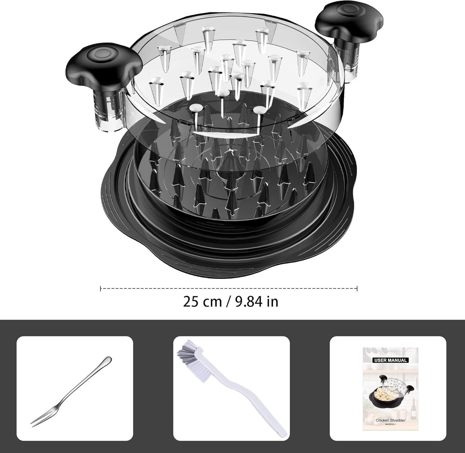 Ergonomic Chicken Shredder Tool - ErgoShredder-Black-Nora Luxe