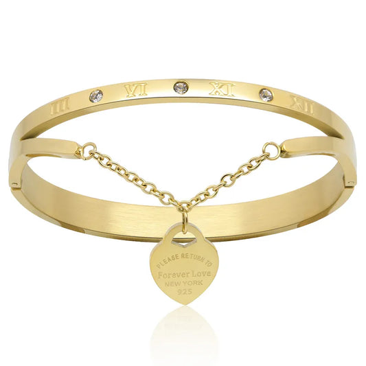 Timeless Heart Bangle | Classic Ladies Jewelry - Pexav