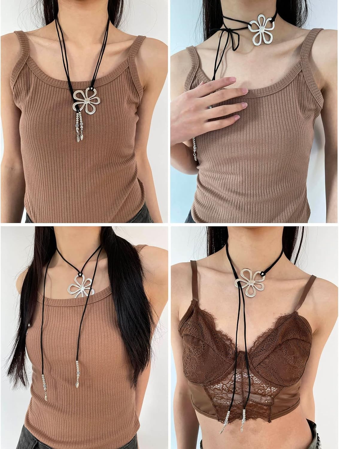Ethnic Style Flower Necklace | Bohemian Floral Pendant-Nora Luxe