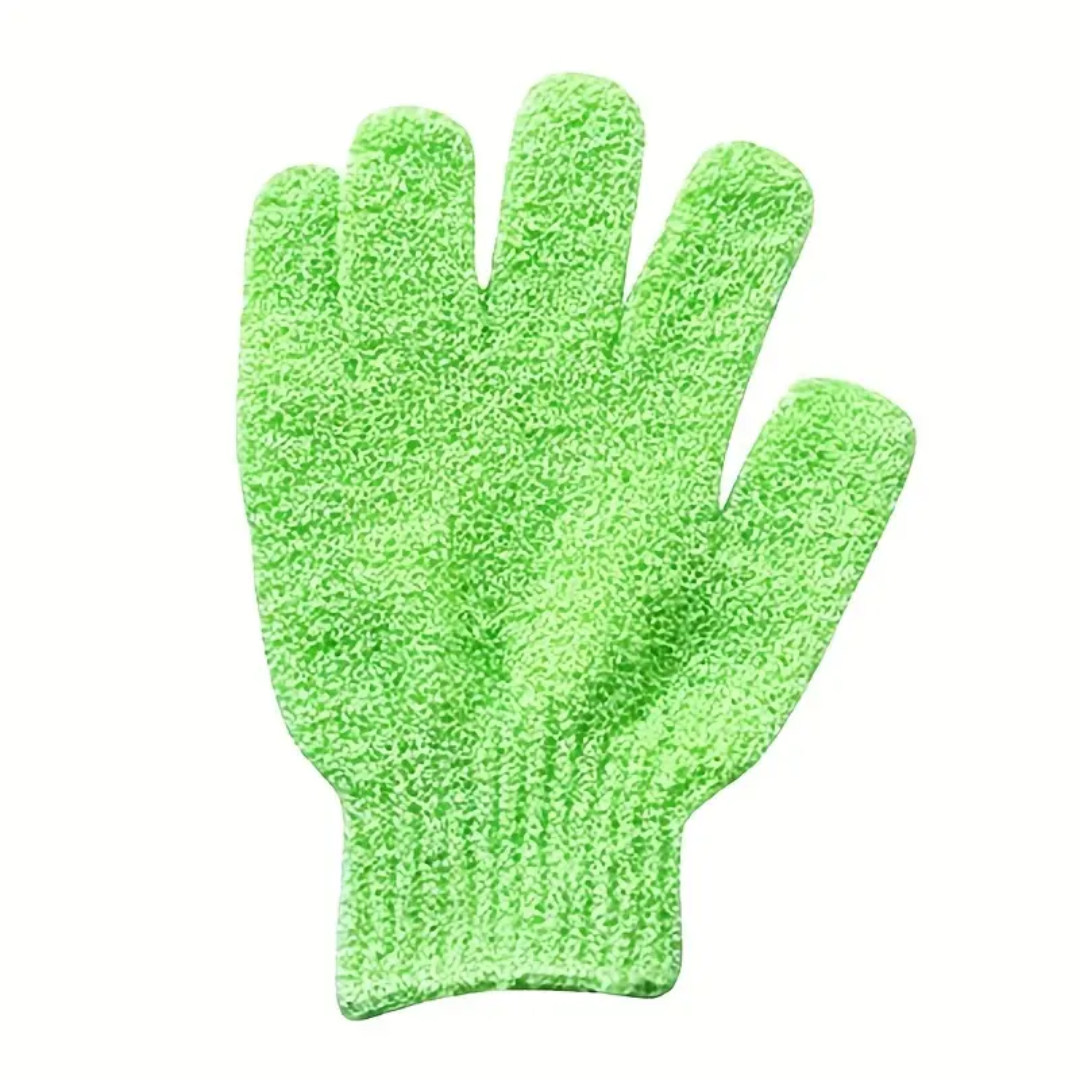 Exfoliating Bath Gloves - 2-Piece Set-Green-Nora Luxe
