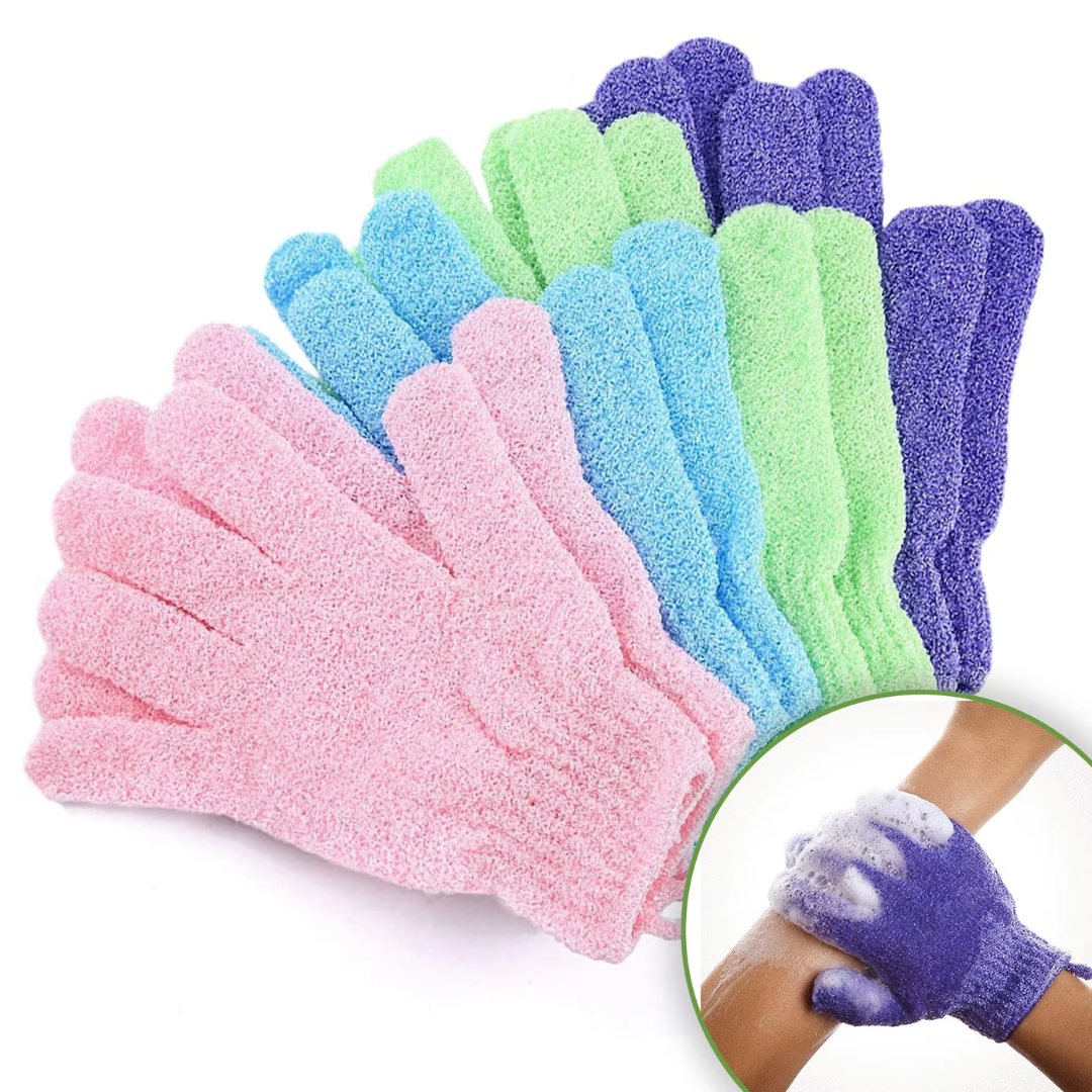 Exfoliating Bath Gloves - 2-Piece Set-Purple-Nora Luxe