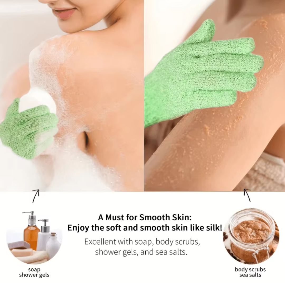 Exfoliating Bath Gloves - 2-Piece Set-Purple-Nora Luxe