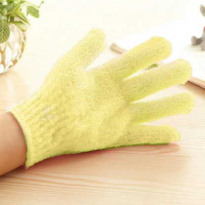 Exfoliating Bath Gloves - 2-Piece Set-Yellow-Nora Luxe