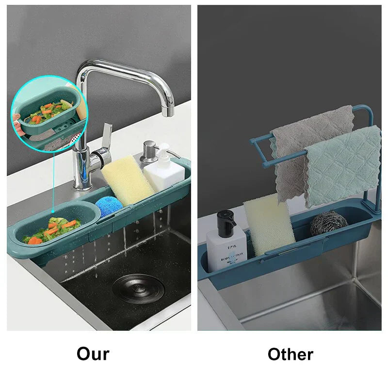 Expandable Sink Rack - SinkEase-Blue-Nora Luxe