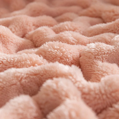 Extra Soft Flannel Blanket - PlushBubble-Rose-39.37 × 59.06 in-Nora Luxe