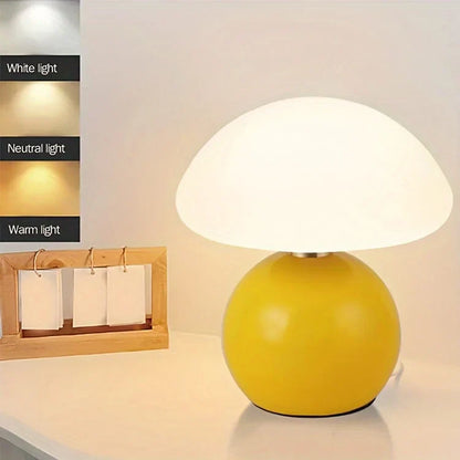 Vintage White Mushroom Bedside Table Lamp
