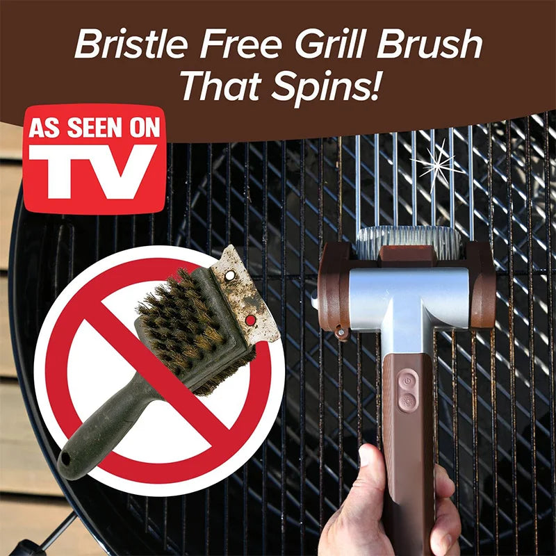 Easy Grill Brush Cleaner, LED Light & Fast Rotation - Pexav