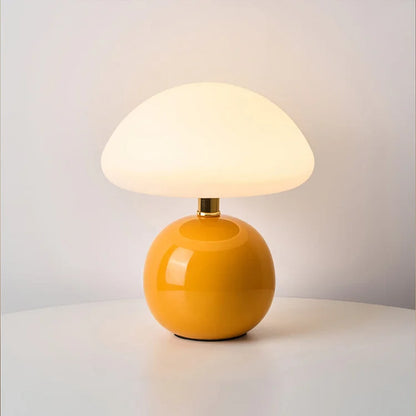 Vintage White Mushroom Bedside Table Lamp