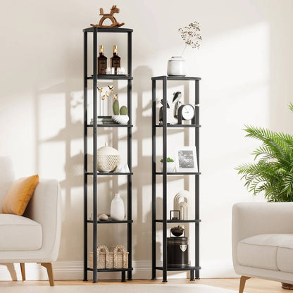 Space Saving 6 Shelf Corner Bookcase