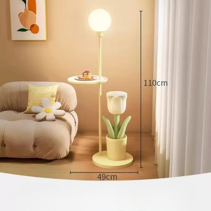 Beautiful Floral Bedroom Floor Lamp