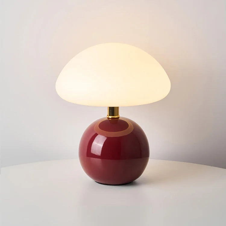 Vintage White Mushroom Bedside Table Lamp
