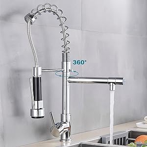 Stainless Steel One Handle Kitchen Faucet With Spray Nozzle