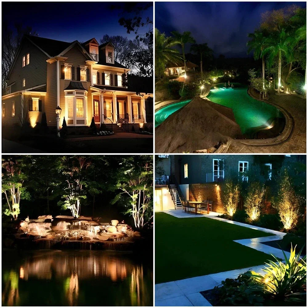 Colorful Outdoor Solar Powered LED Yard Spotlight
