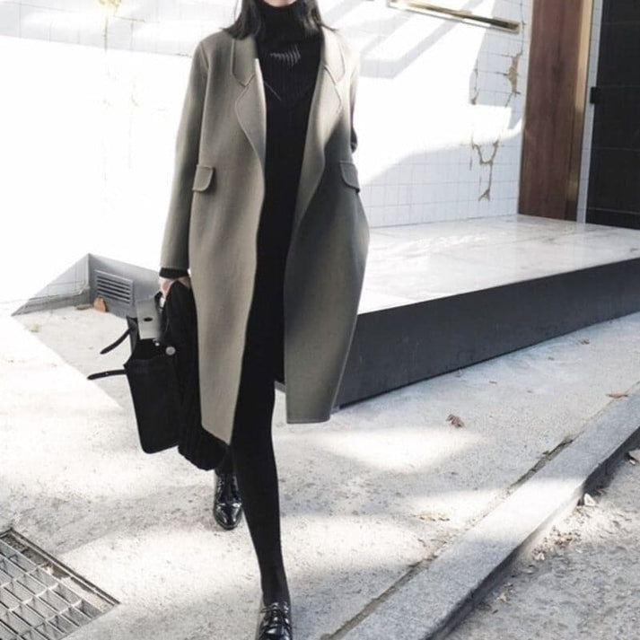Stylish Mid-Length Snow Coat - Pexav