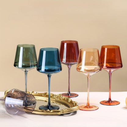 Colorful Crystal Wine Glass Set of 6