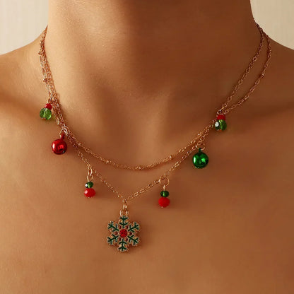Sparkly Winter Snowflake Pendant Necklace - Pexav