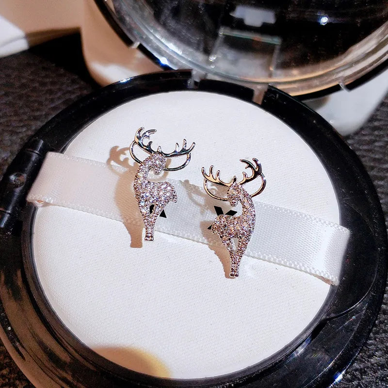 Holiday Reindeer Stud Earrings | Christmas Women's Jewelry - Pexav
