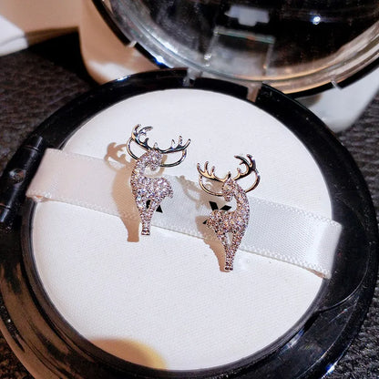 Holiday Reindeer Stud Earrings | Christmas Women's Jewelry - Pexav