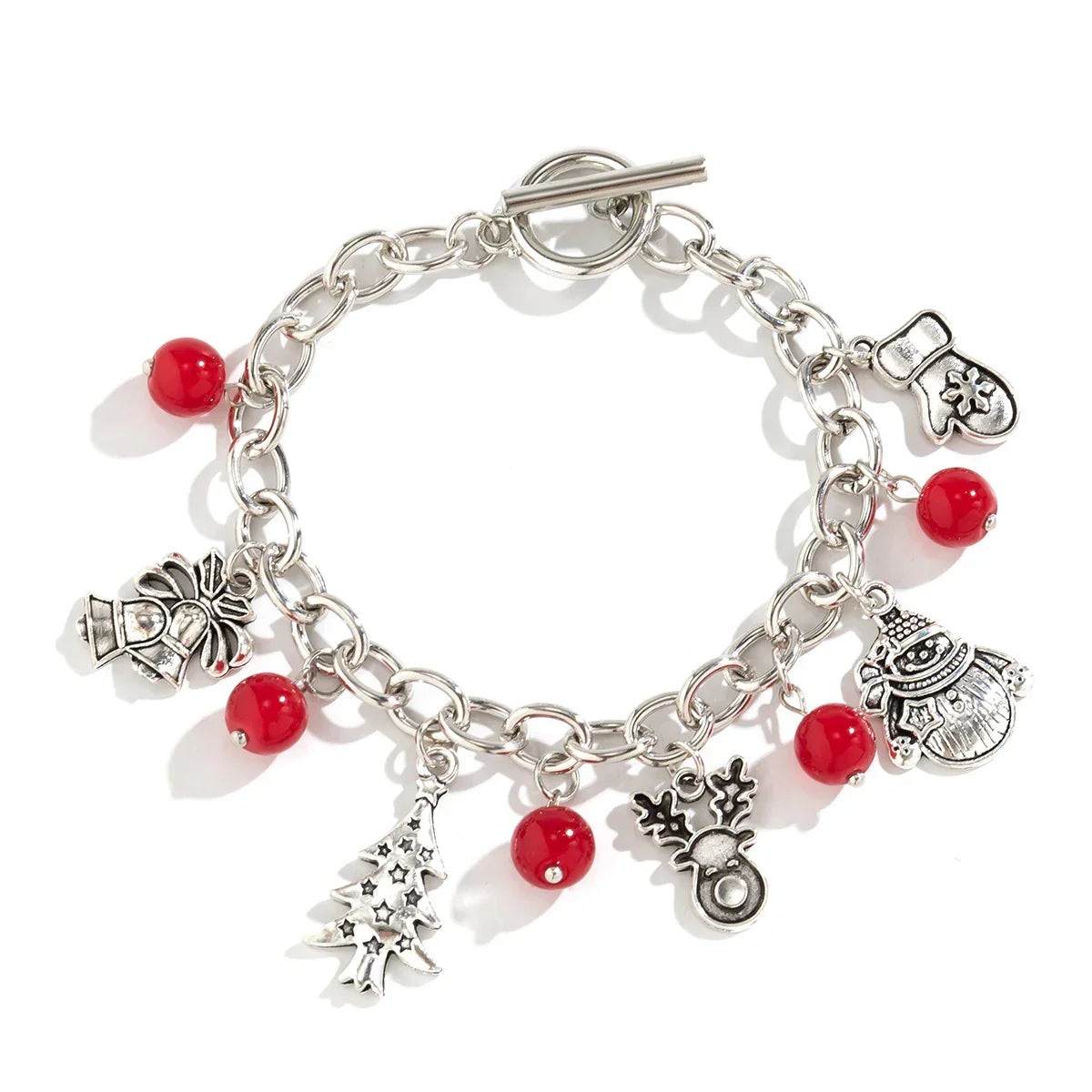 Sparkling Sterling Silver Charm Bangle - Pexav