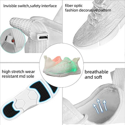 Flashing LED Fiber Optic Sneakers - Orion-2.5-Nora Luxe