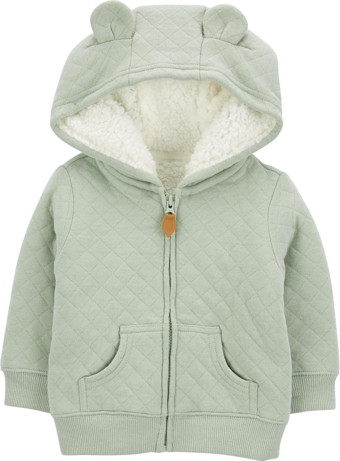 Fleece Baby Hoodie-Green-0-3 Months-Nora Luxe