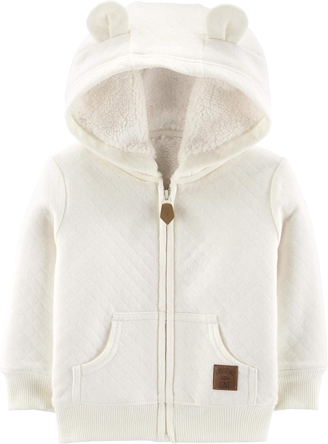 Fleece Baby Hoodie-Oatmeal-0-3 Months-Nora Luxe