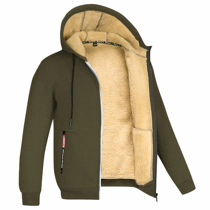 Fleece Lined Jacket - Liam-Olive Green-XS-Nora Luxe