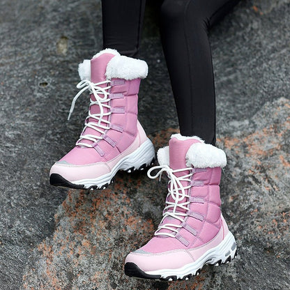 Fleece Lined Warm Snow Boots for Women - Eva-Black-3.0-Nora Luxe