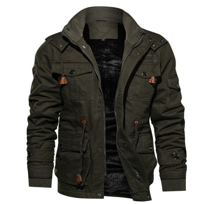 Fleece-lined Winter Coat for Men - Finn-Green-S-Nora Luxe