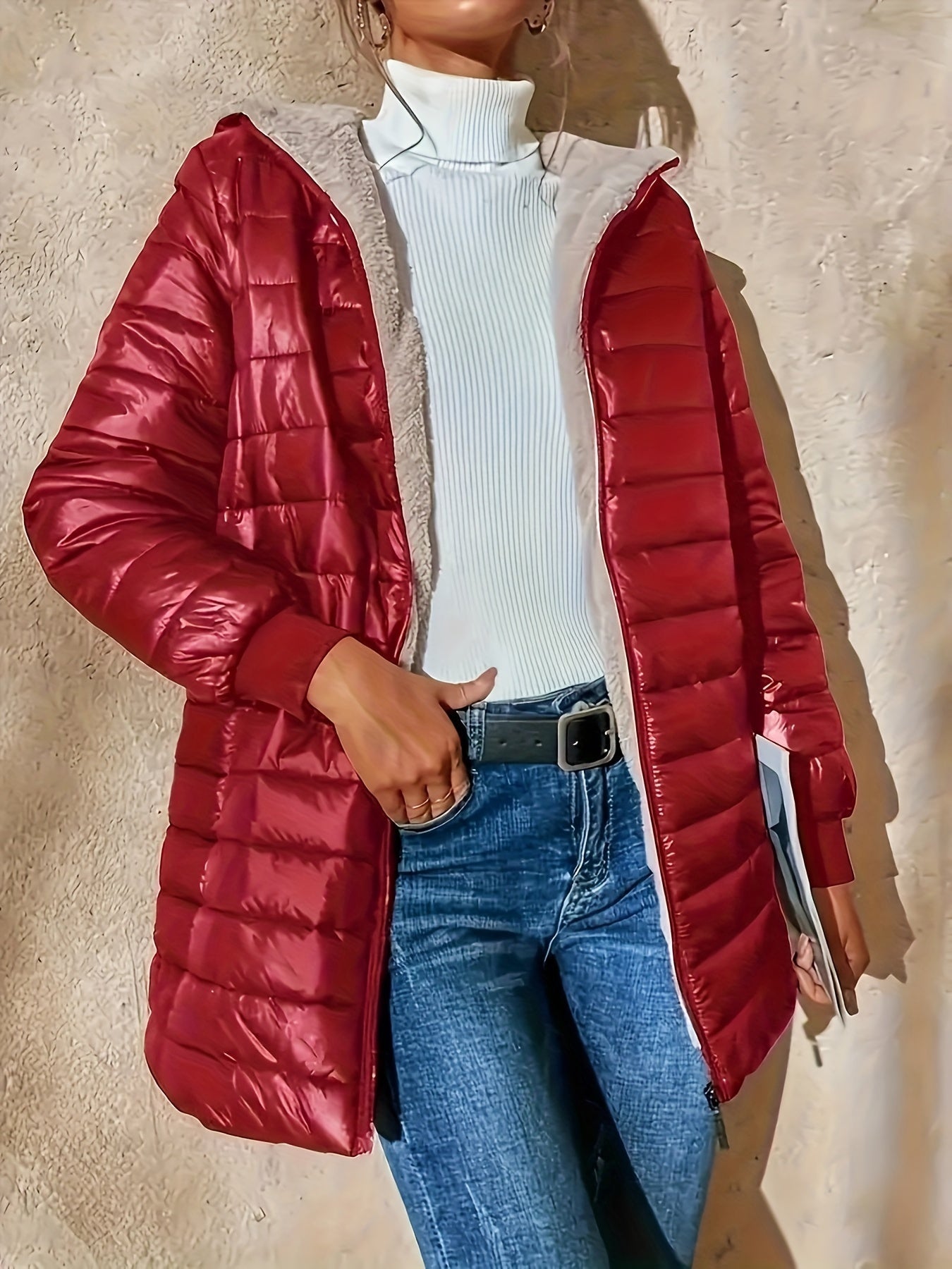 Warm Zip Up Fleece Jacket for Women - Pexav