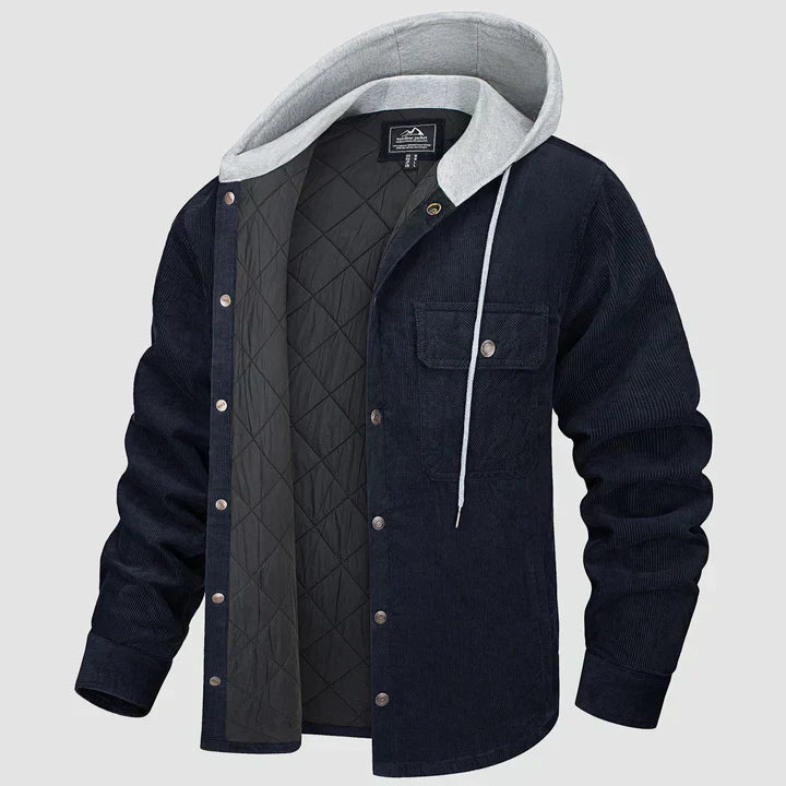 Warm Mens Hooded Fleece Jacket - Winter - Pexav