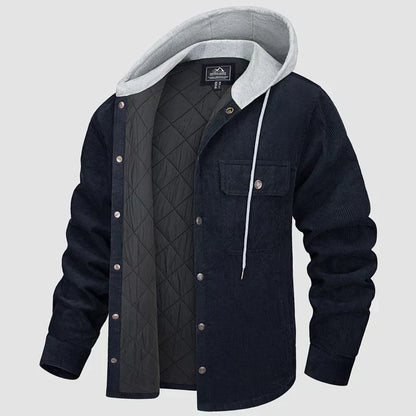 Warm Mens Hooded Fleece Jacket - Winter - Pexav