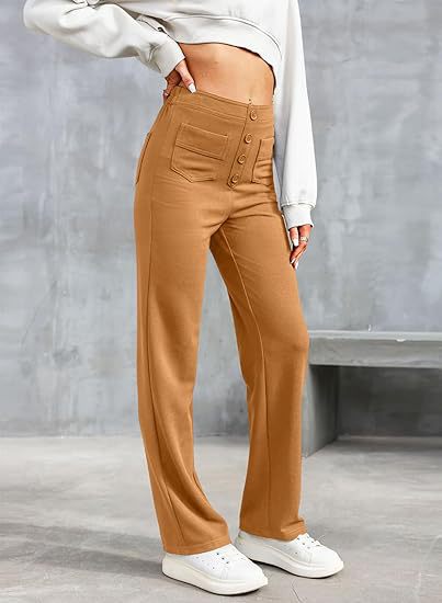 Flexible High-Waisted Trousers - Luna-Brown-S (36)-Nora Luxe