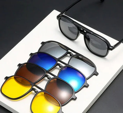 Versatile 6-in-1 Interchangeable Lens Sunglasses - Pexav