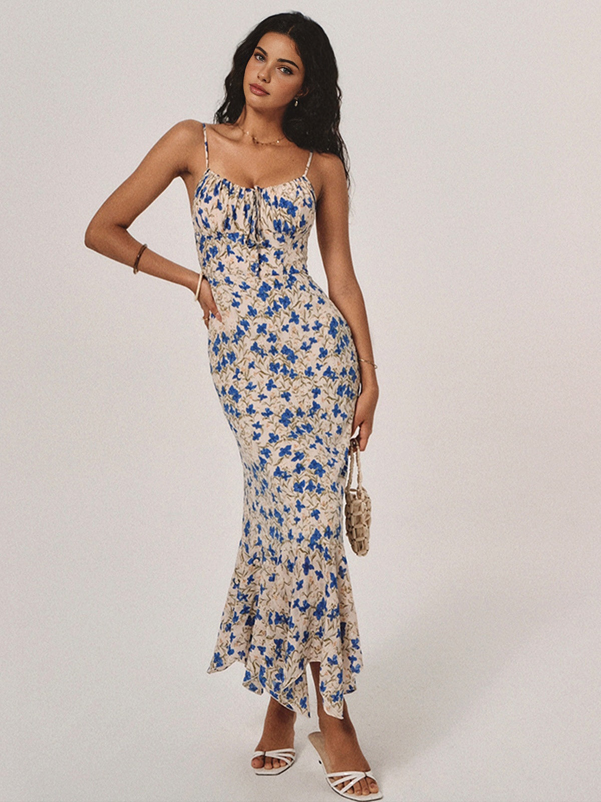 Vibrant Garden Print Maxi Summer Dress