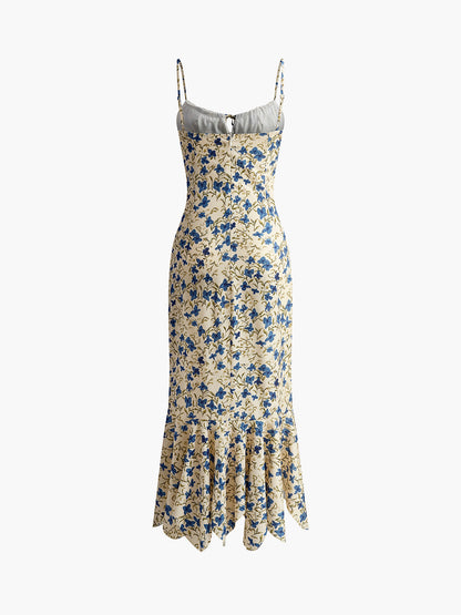 Vibrant Garden Print Maxi Summer Dress