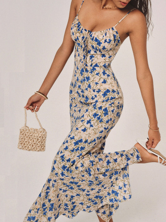 Vibrant Garden Print Maxi Summer Dress - Pexav
