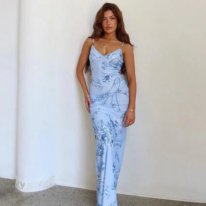 Beautiful Summer V-Neck Maxi Dress for Women - Pexav