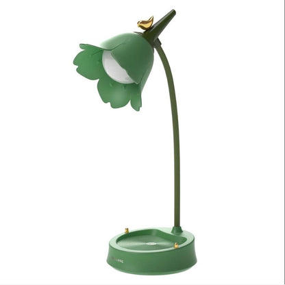 Flower-Shaped Desk Lamp - LumaPetal-Green-Nora Luxe