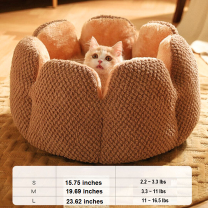 Flower-Shaped Pet Bed - PetBloom-Gray-S (15.75 inches)-Nora Luxe
